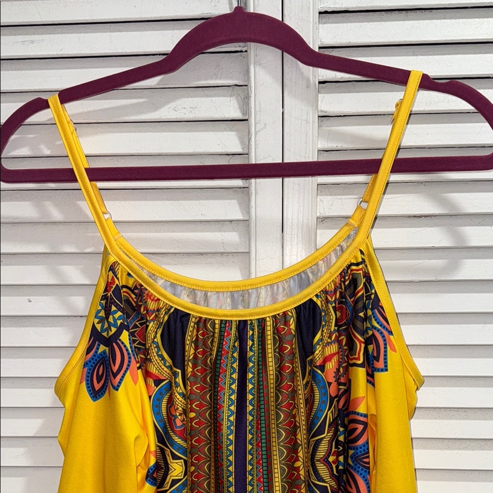 Colorful Patterned Mini Dress - Picture 2 of 7